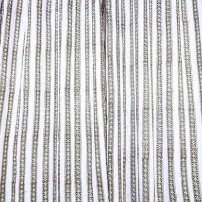 White -Sanganeri Block Printed Cotton Window Curtain (5 x 3 Feet) (Single Piece)