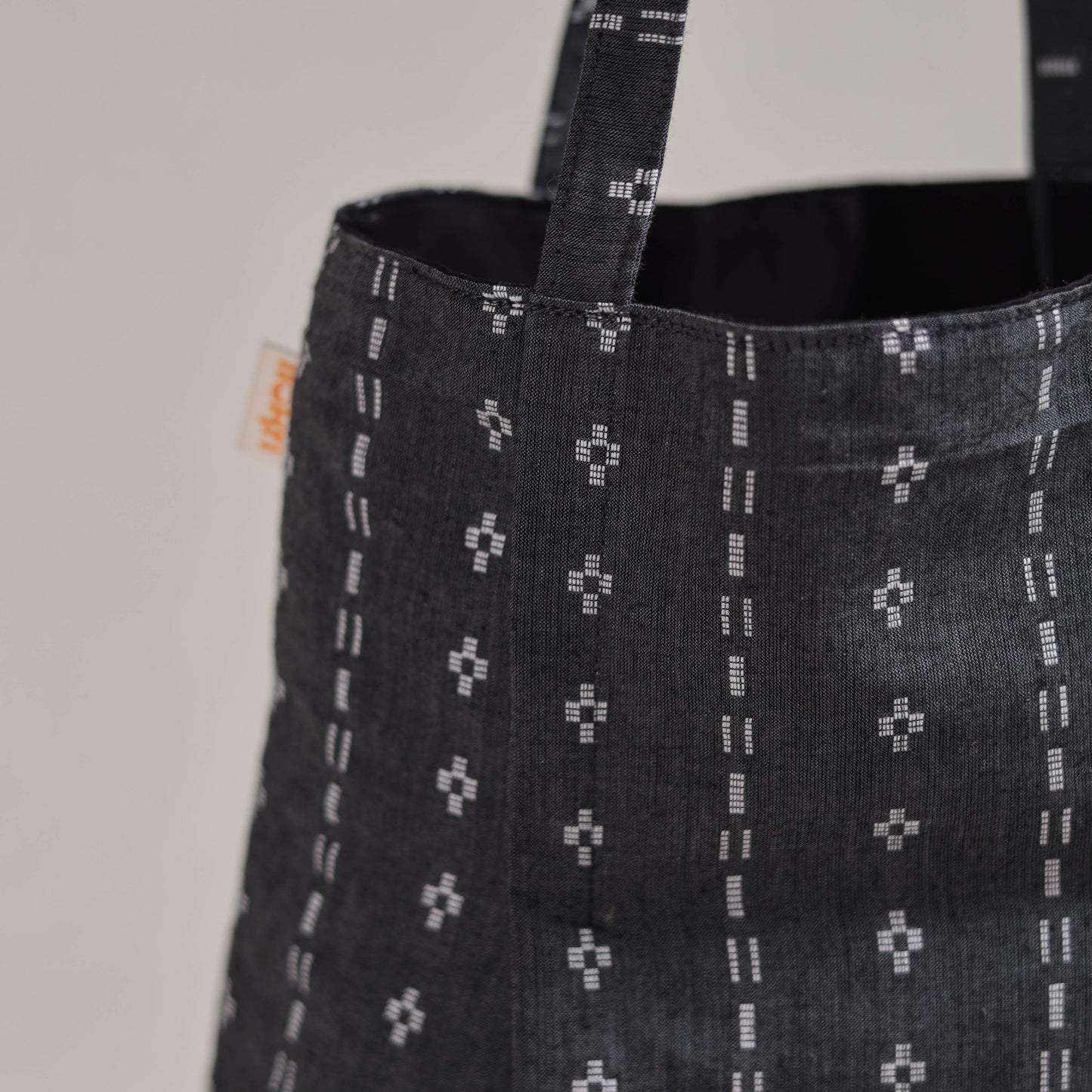 Grey - Eco-Friendly Handmade Cotton Jhola Tote Bag 24