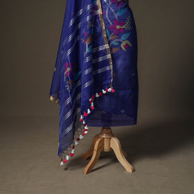 Jamdani Pure Handloom Muslin Unstitched Dress Material: Kurta with Dupatta 05