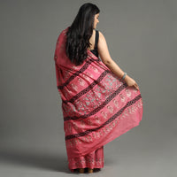 Pink - Nandana Dabu Block Printed Mul Cotton Saree 21