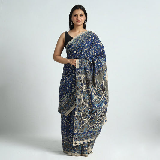 Kalamkari Printed Cotton Saree with Blouse Piece 11