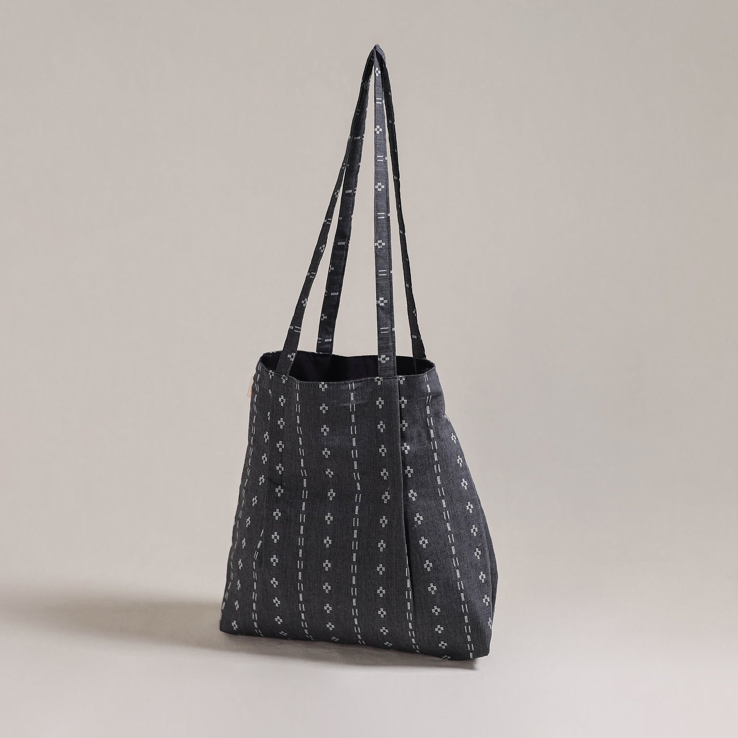 Grey - Eco-Friendly Handmade Cotton Jhola Tote Bag 24
