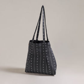 Grey - Eco-Friendly Handmade Cotton Jhola Tote Bag 24