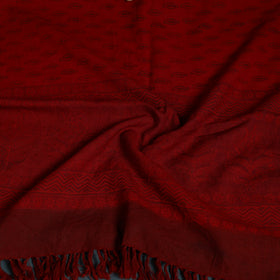 Handwoven Merino Wool Natural Dyed Bagh Hand Block Print Stole 08