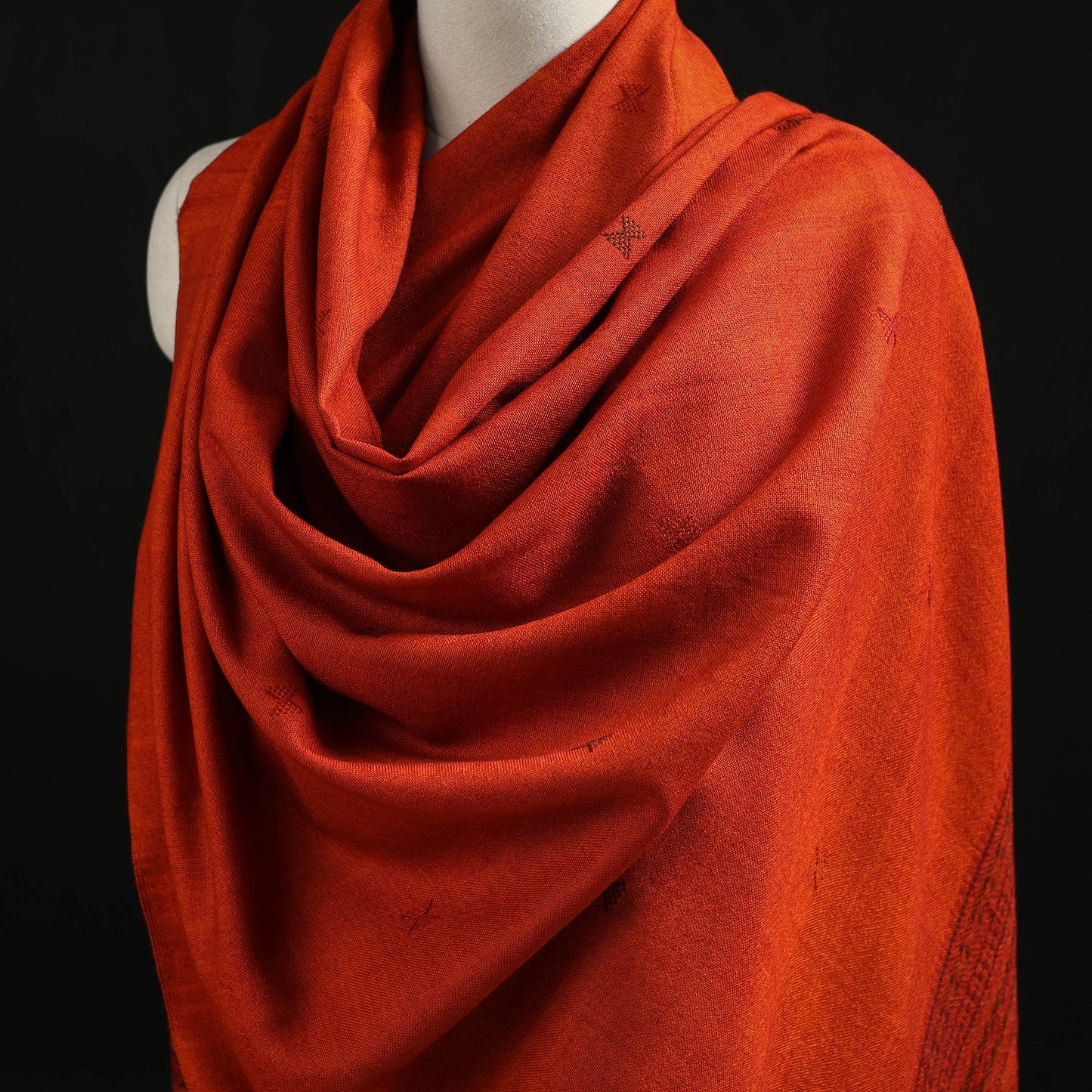 Kutch Handwoven Merino Wool Dhabla Shawl 74