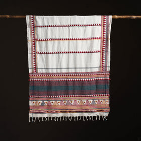 Orissa Tribal Kapadaganda Hand Embroidered Pure Handwoven Cotton Stole 24