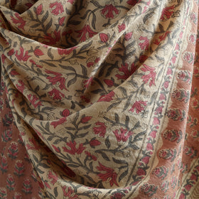 Floral Sanganeri Print Pure Merino Wool Handwoven Shawl 58