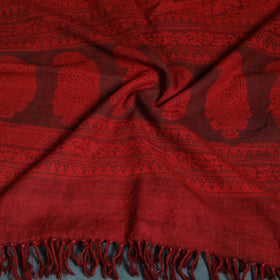 Handwoven Merino Wool Natural Dyed Bagh Hand Block Print Stole 10