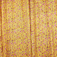 Yellow - Sanganeri Block Printed Cotton Window Curtain (5 x 3 Feet) (Single Piece)