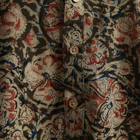Hand Block Print Natural Dyed Cotton Long Kalamkari Kurta for Men 17