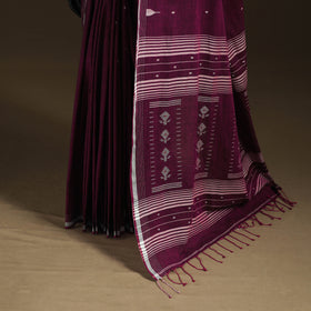 Phulia Jamdani Pure Handloom Cotton Saree with Tassels (Count 92/40) 41