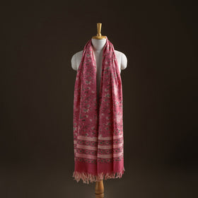 Floral Sanganeri Print Pure Merino Wool Handwoven Shawl 59