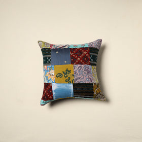 Multicolor Handcrafted Cotton Patchwork Cushion Cover