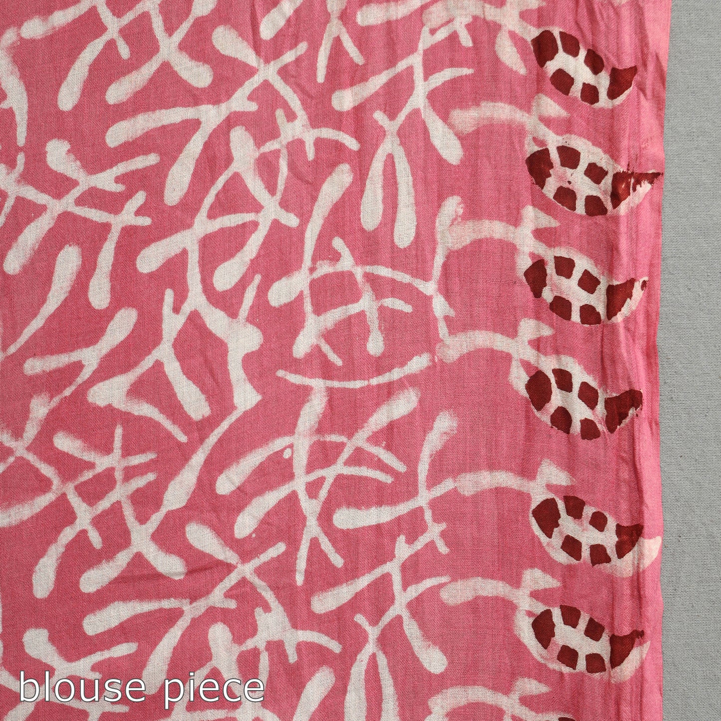Pink - Nandana Dabu Block Printed Mul Cotton Saree 21