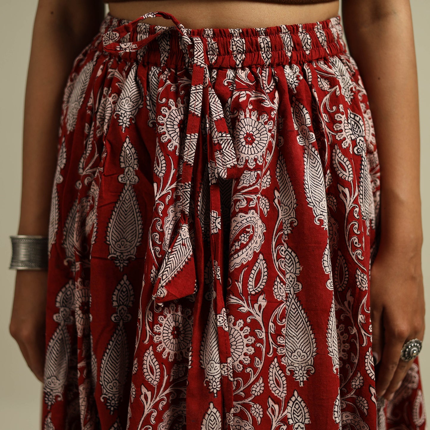 Bagh Hand Block Print 24 Kali Patchwork Cotton Long Skirt 22