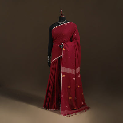 Phulia Jamdani Pure Handloom Cotton Saree with Tassels (Count 92/40) 42