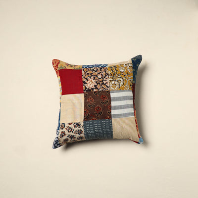 Multicolor Handcrafted Cotton Patchwork Cushion Cover