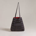 Black - Eco-Friendly Handmade Cotton Jhola Tote Bag 27