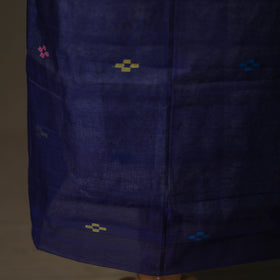 Blue - jamdani pure handloom muslin unstitched dress
