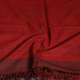 Handwoven Merino Wool Natural Dyed Bagh Hand Block Print Stole 15