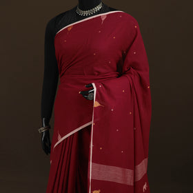 Phulia Jamdani Pure Handloom Cotton Saree with Tassels (Count 92/40) 42