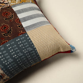 Multicolor Handcrafted Cotton Patchwork Cushion Cover