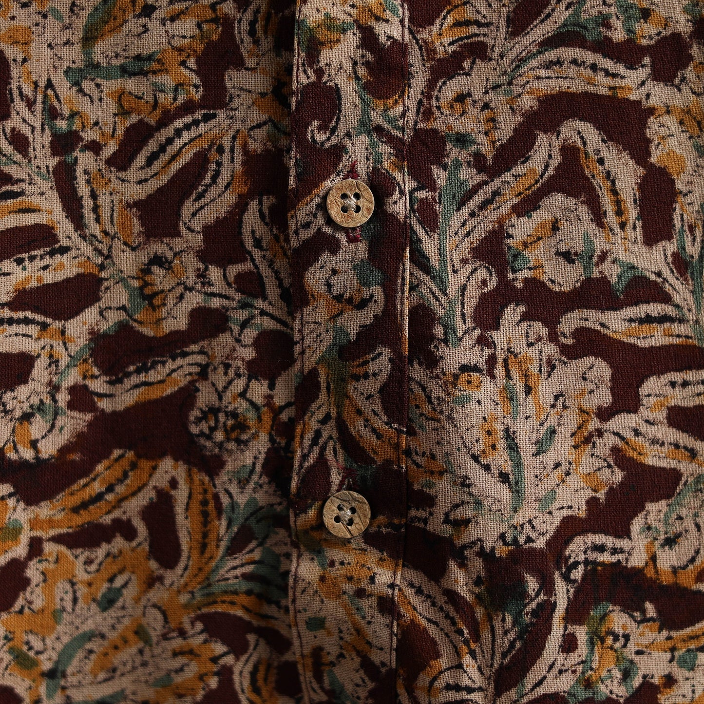 Hand Block Print Natural Dyed Cotton Long Kalamkari Kurta for Men 15