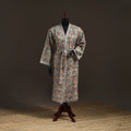 Sanganeri Hand Block Print Waffle Weave Cotton Bath Robe 32
