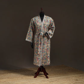 Sanganeri Hand Block Print Waffle Weave Cotton Bath Robe 32