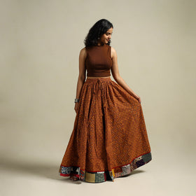 Bagh Hand Block Print 24 Kali Patchwork Cotton Long Skirt 23