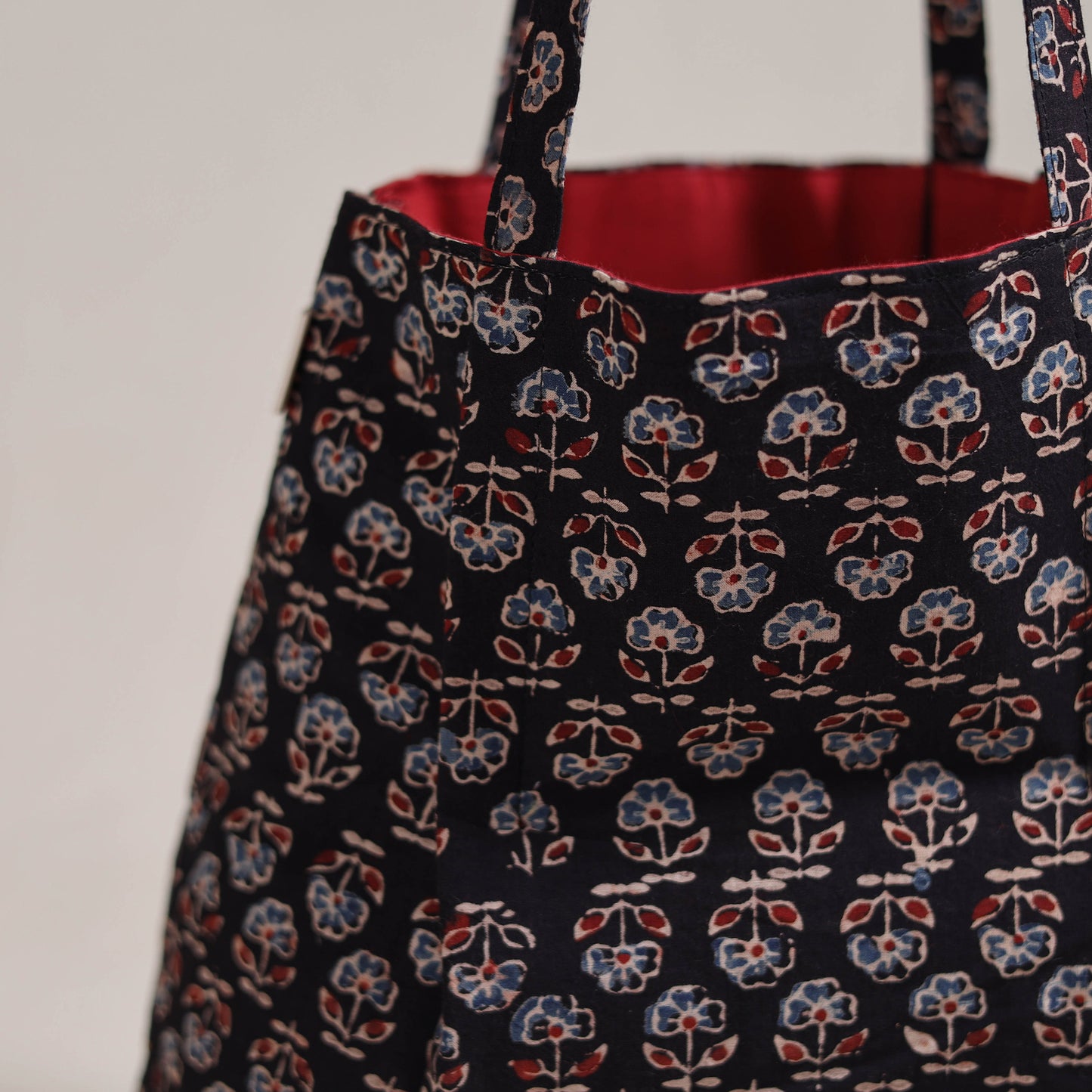 Black - Eco-Friendly Handmade Cotton Jhola Tote Bag 27