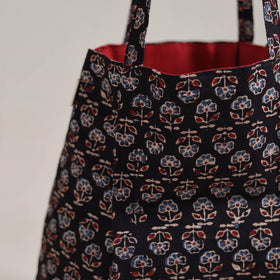 Black - Eco-Friendly Handmade Cotton Jhola Tote Bag 27