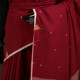Phulia Jamdani Pure Handloom Cotton Saree with Tassels (Count 92/40) 42