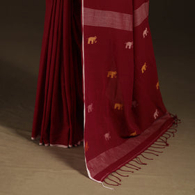 Phulia Jamdani Pure Handloom Cotton Saree with Tassels (Count 92/40) 42