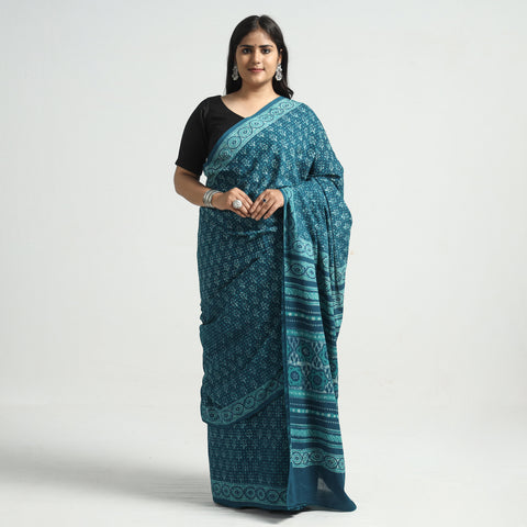 block printed saree