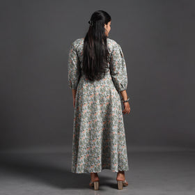 Buy Blue Flared Cotton Jaipur Print Dress