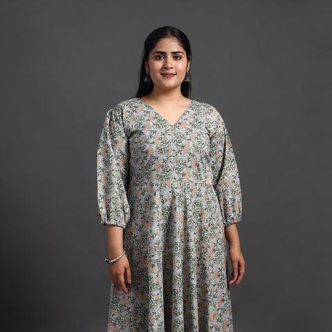 Flared Cotton Jaipur Print Dress 15