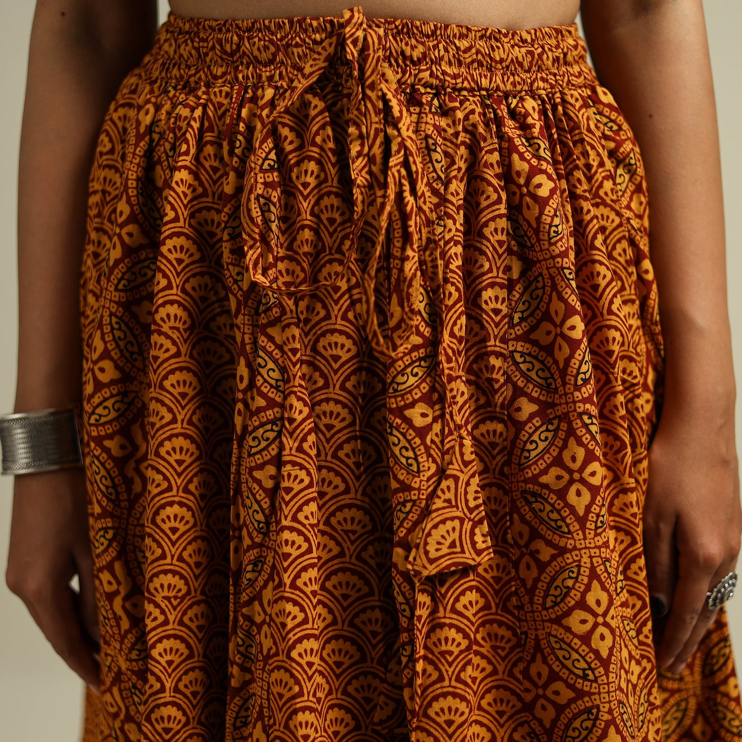 Bagh Hand Block Print 24 Kali Patchwork Cotton Long Skirt 23