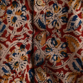 Hand Block Print Natural Dyed Cotton Long Kalamkari Kurta for Men 16