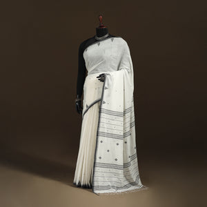 Phulia Jamdani Pure Handloom Cotton Saree with Tassels (Count 92/40) 43