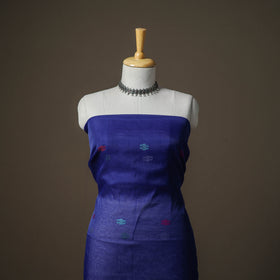 Blue - jamdani pure handloom muslin unstitched dress