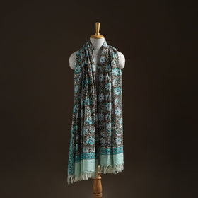 Floral Sanganeri Print Pure Merino Wool Handwoven Shawl 61