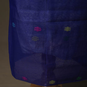 Blue - jamdani pure handloom muslin unstitched dress