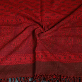 Handwoven Merino Wool Natural Dyed Bagh Hand Block Print Stole 21