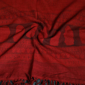 Handwoven Merino Wool Natural Dyed Bagh Hand Block Print Stole 22