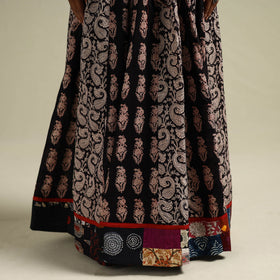 Bagh Hand Block Print 24 Kali Patchwork Cotton Long Skirt 24