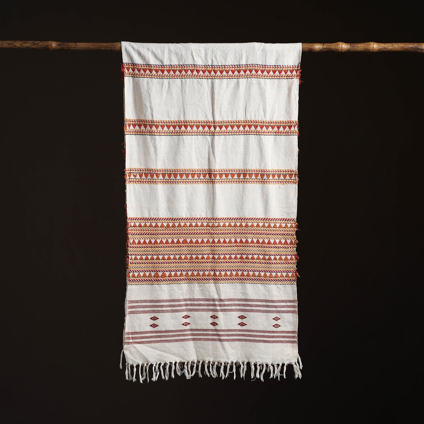 Orissa Tribal Kapadaganda Hand Embroidered Pure Handwoven Cotton Stole 11