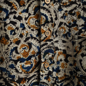 Hand Block Print Natural Dyed Cotton Short Kalamkari Kurta for Men 04