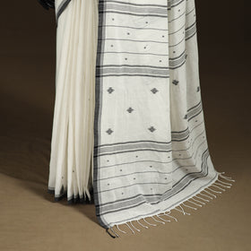 Phulia Jamdani Pure Handloom Cotton Saree with Tassels (Count 92/40) 43