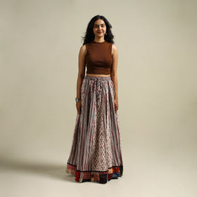 Bagh Hand Block Print 24 Kali Patchwork Cotton Long Skirt 25